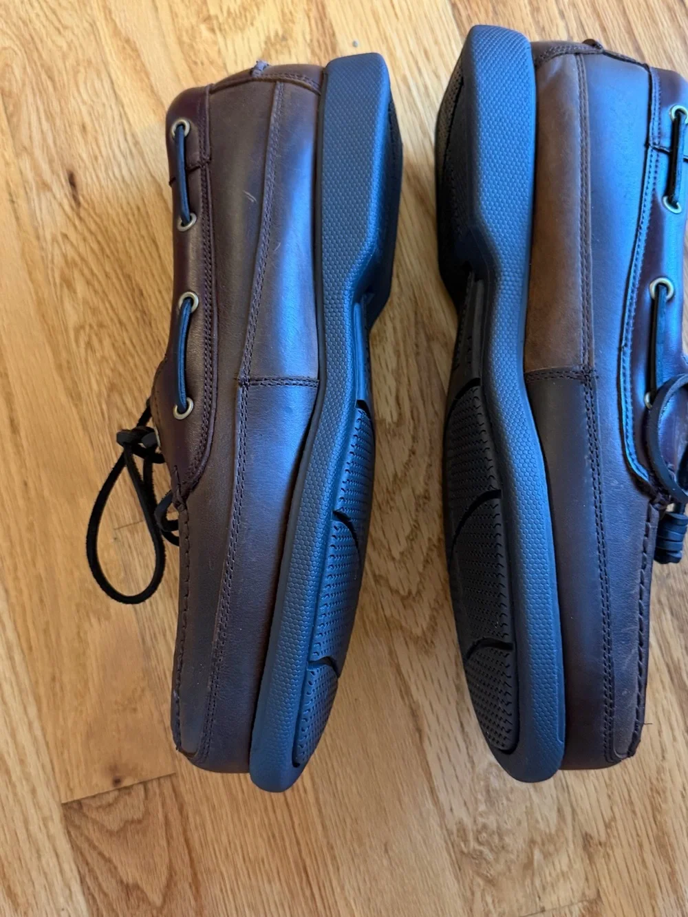 G.H. Bass & Co. Dark Brown Leather Moc Toe Boat Shoes